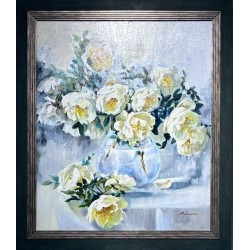 Białe róże 50x60