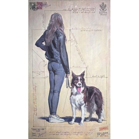 Z cyklu Lady X z psem 40x65