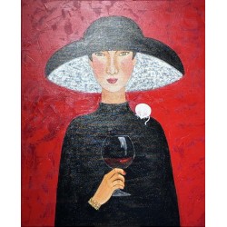 Dama z myszką 50x60