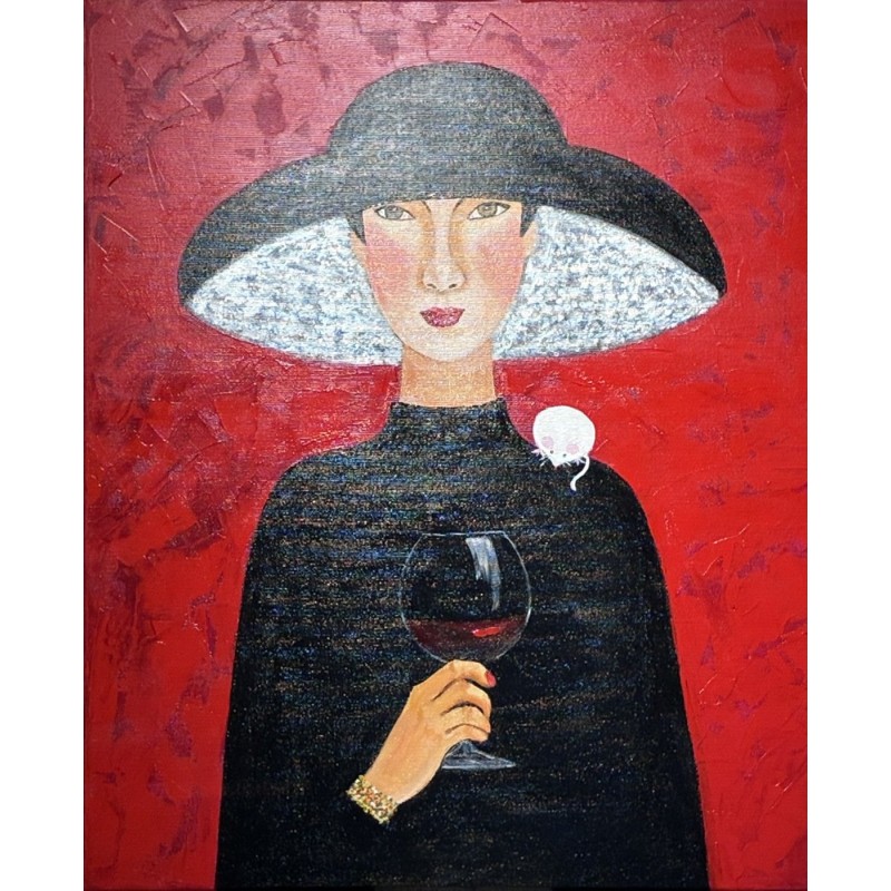 Dama z myszką 50x60