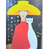 Dama z białym kotem 50x70