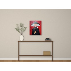 Dama z myszką 50x60 – obraz we wnętrzu