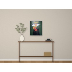 Dama z kwiatami 50x60 – obraz we wnętrzu
